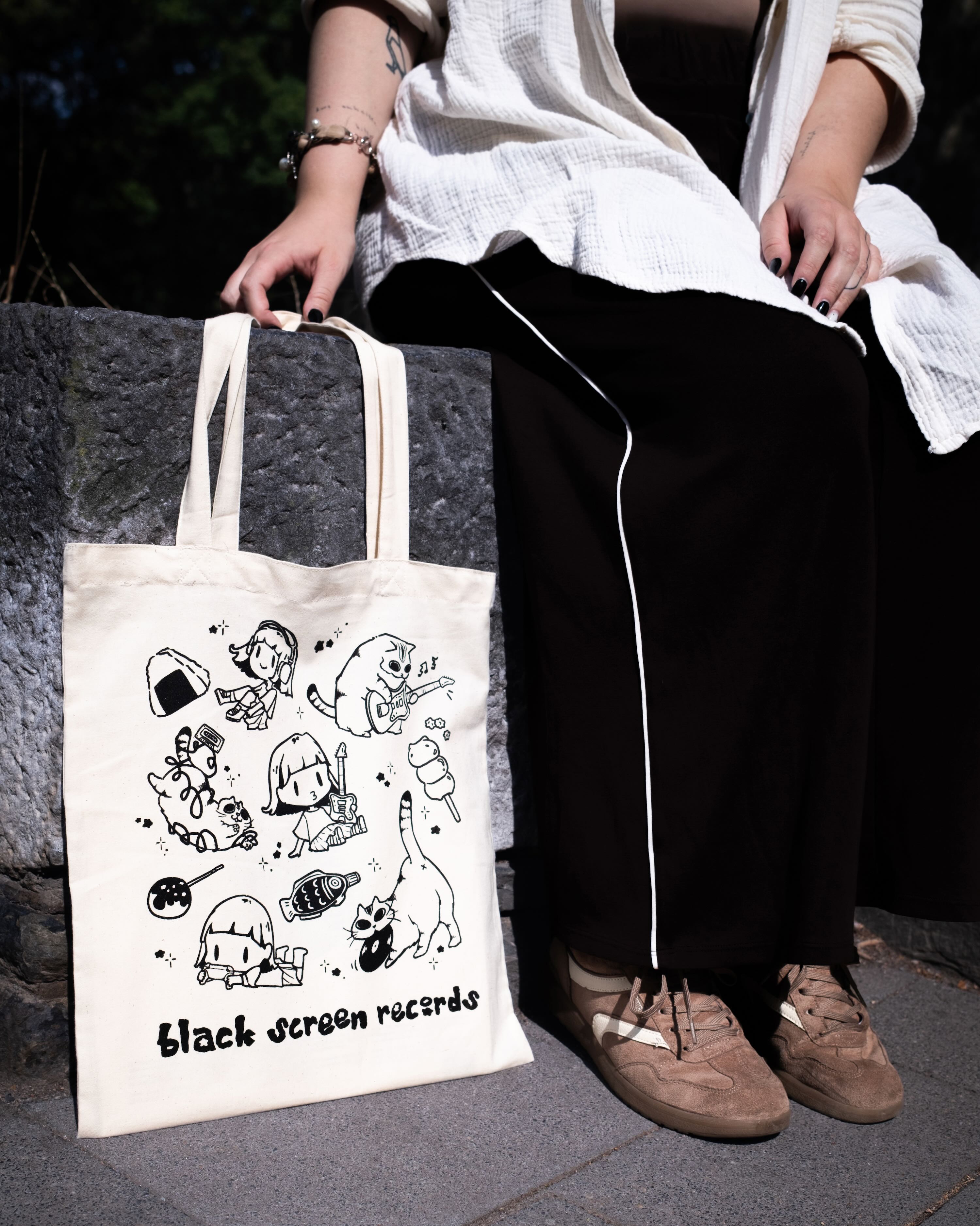 Black Screen Records - Tote Bag - Snacks & Sounds