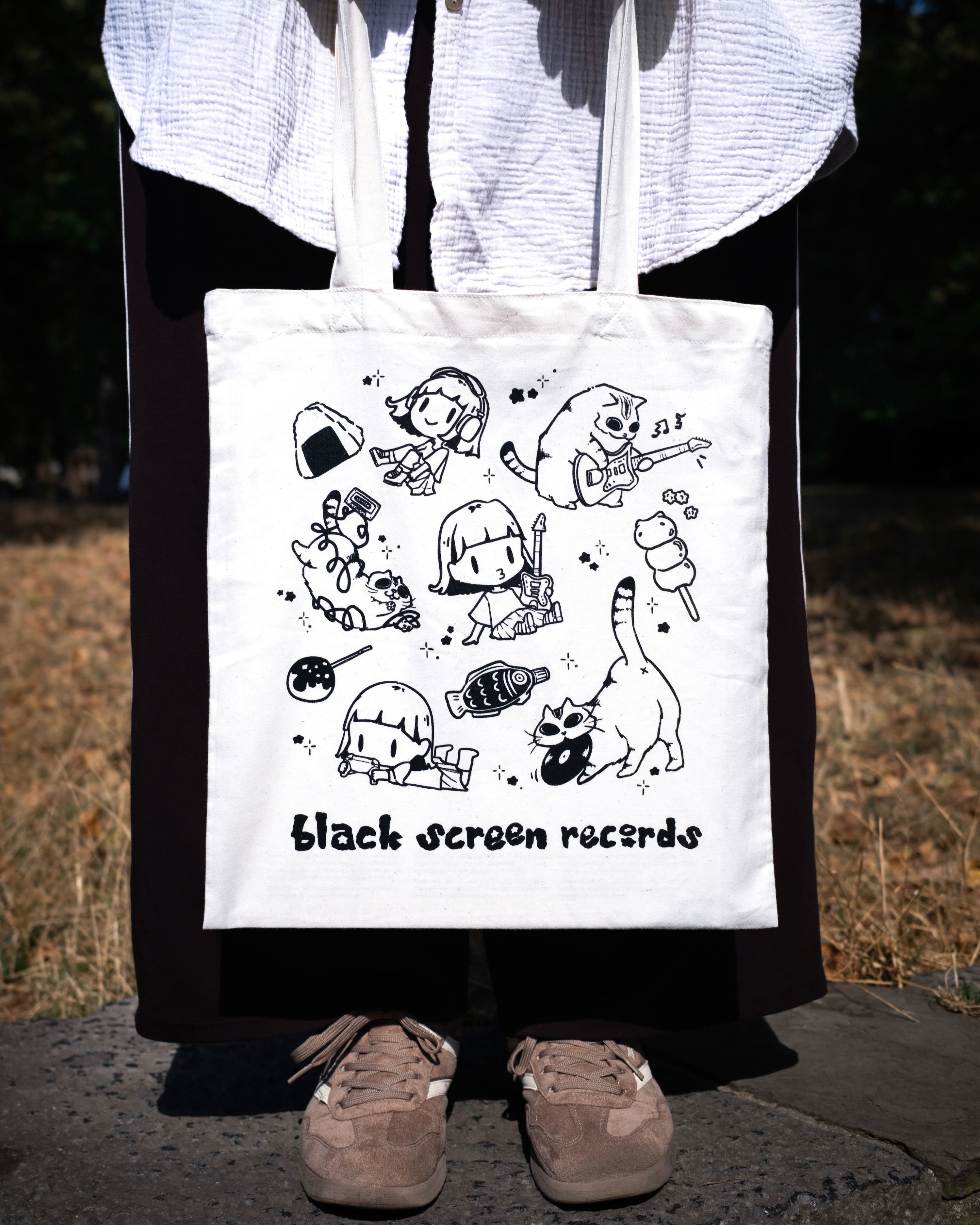 Black Screen Records - Tote Bag - Snacks & Sounds