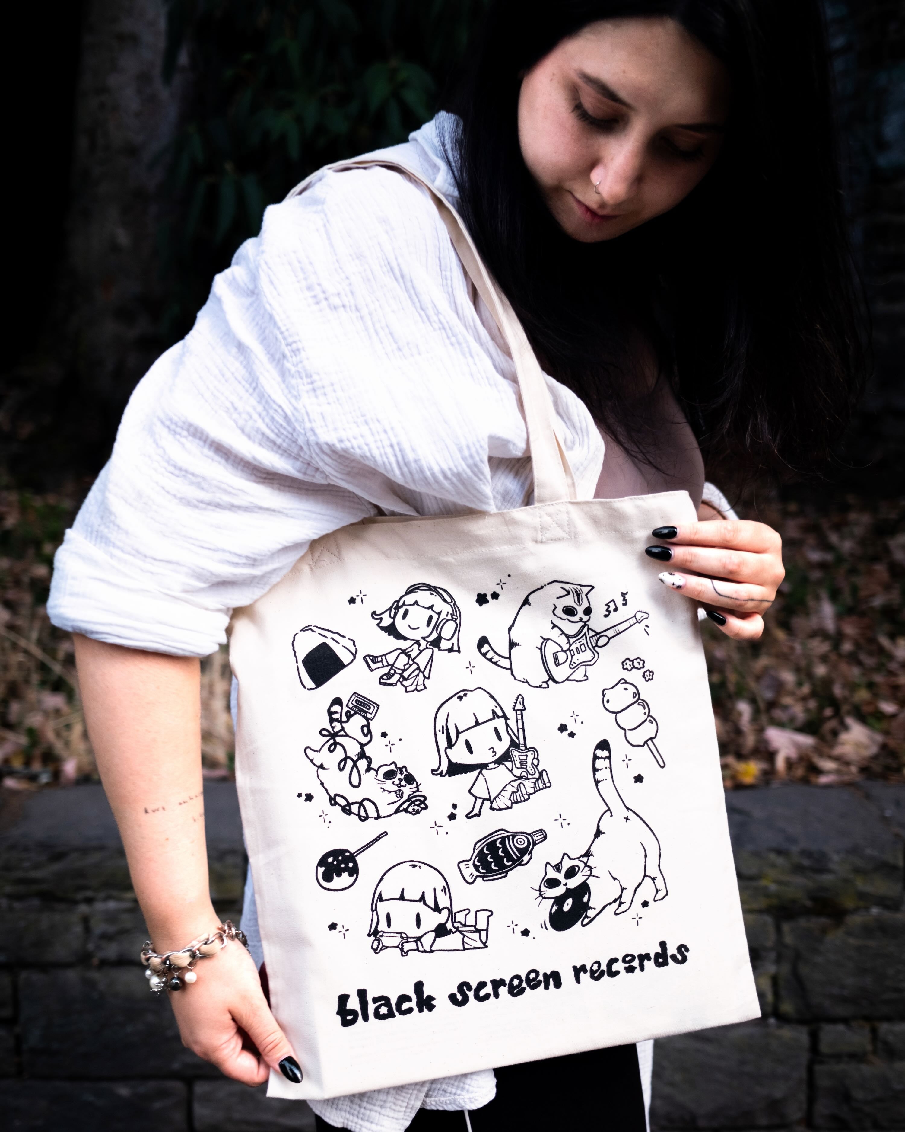 Black Screen Records - Tote Bag - Snacks & Sounds