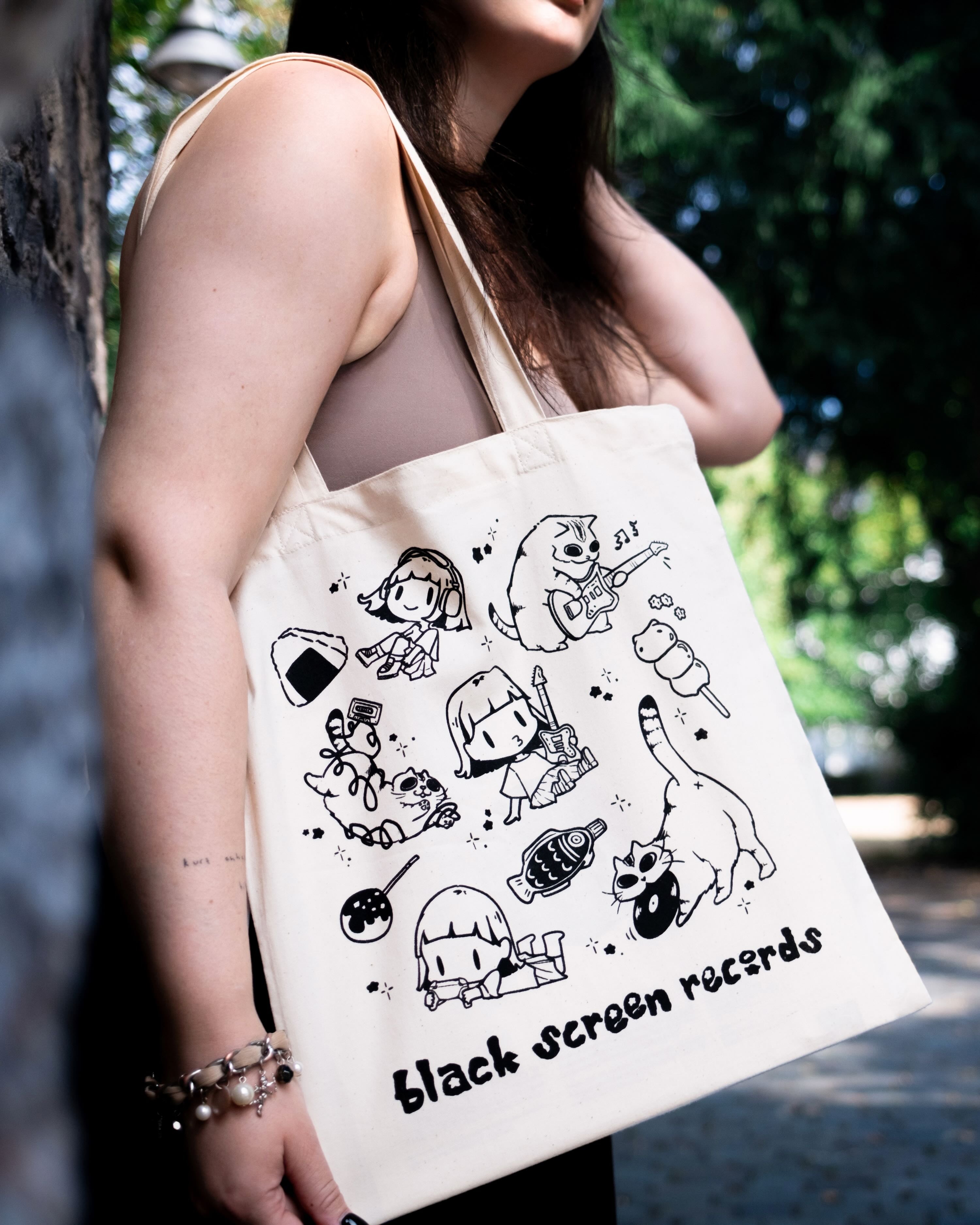 Black Screen Records - Tote Bag - Snacks & Sounds