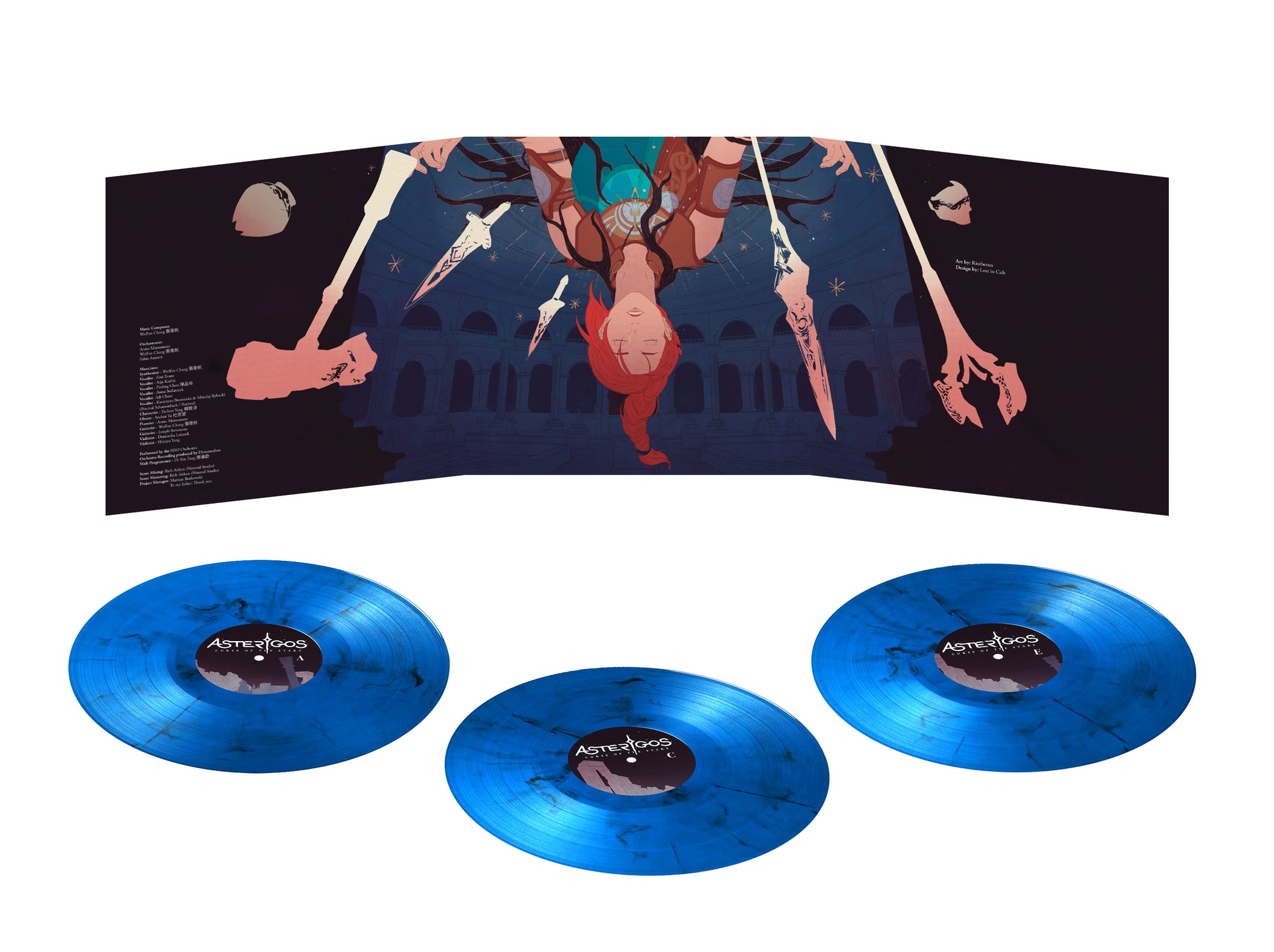 Asterigos Original Soundtrack 3xLP Vinyl Trifold Mock-up