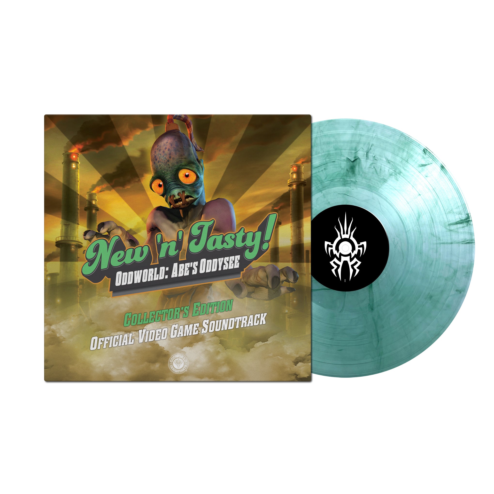Oddworld New 'n' Tasty Marbled Vinyl Mock-up Front