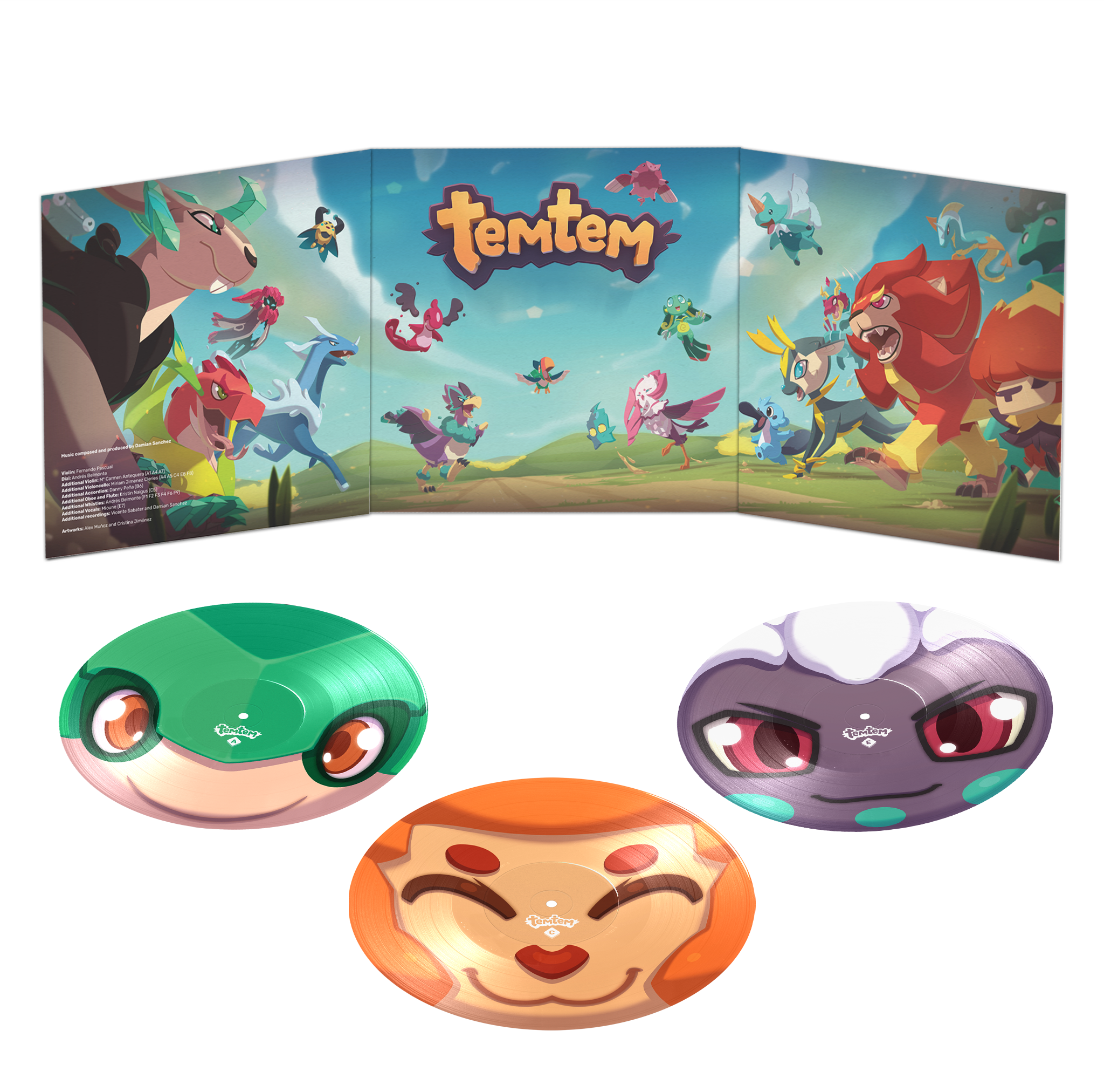 Temtem Picture Disc Vinyl Inside Mock-up