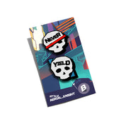 soft enamel pin with skull design