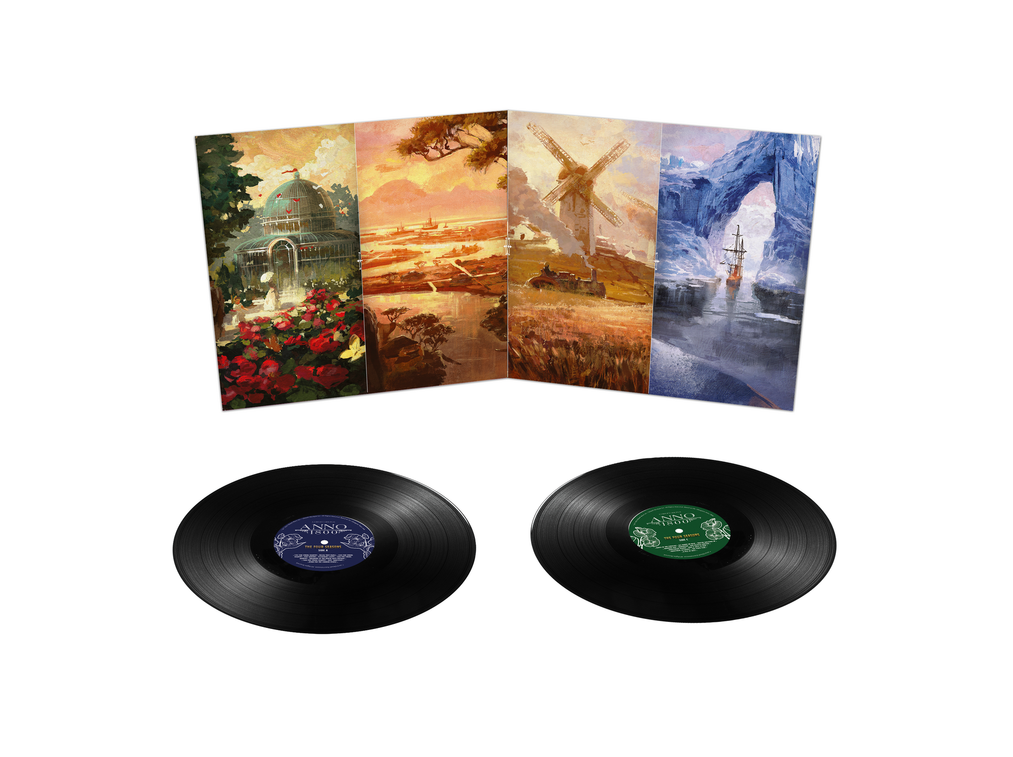 Anno 1800 The Four Seasons Soundtrack Mock-up Black Vinyl Inside