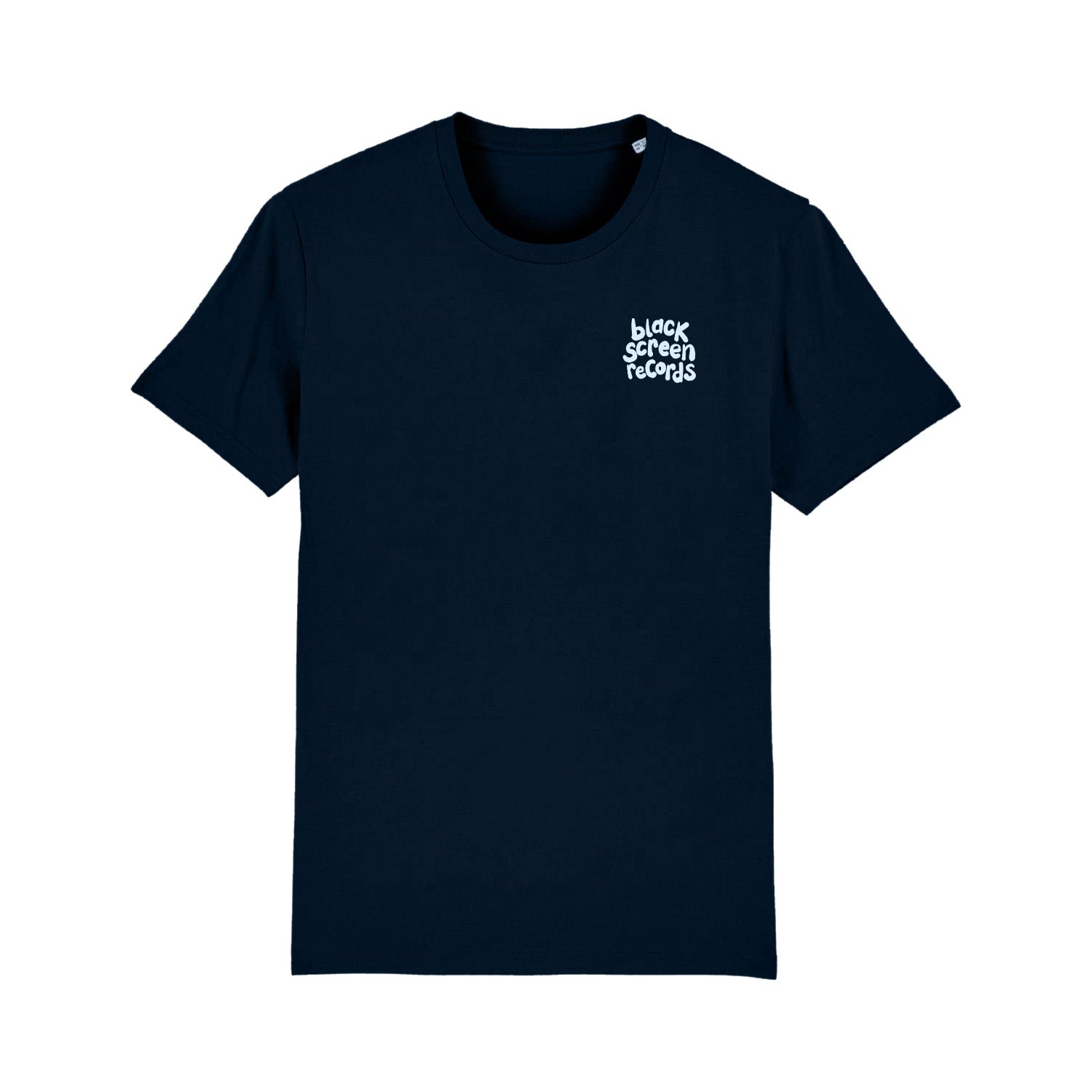 Black Screen Records Logo • T-Shirt • Embroidered [Navy]