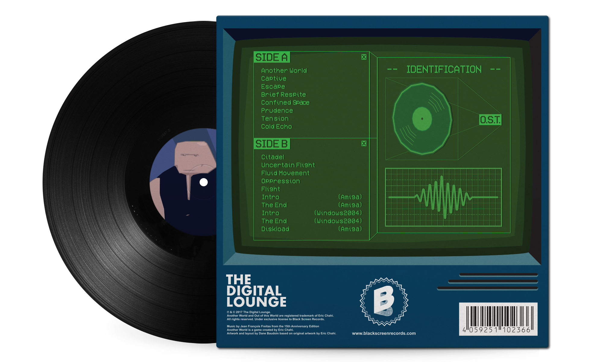 Back of Another World with black single vinyl