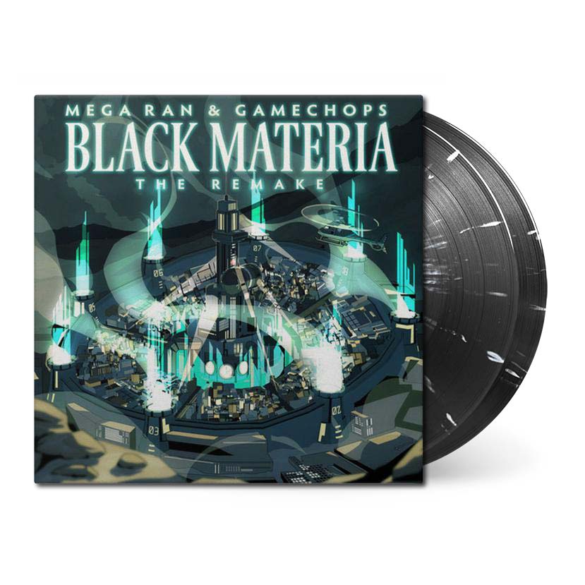 Black Materia Front Cover with 2xLP Black with White Splatter