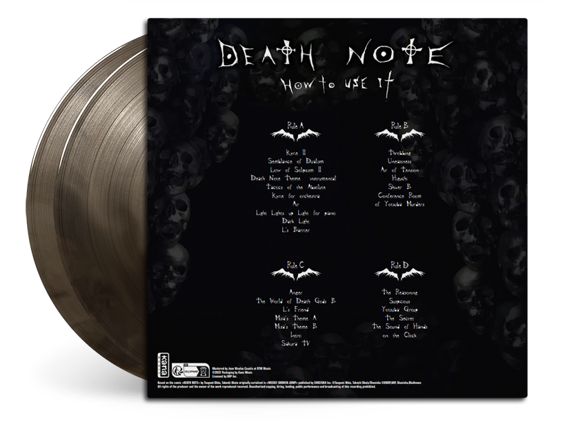 Death Note Vol. 2 OST Brown Marbled Vinyl Mock-ups Back