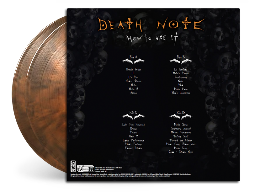 Death Note Vol. 3 OST Brown Marbled Vinyl Mock-ups Back