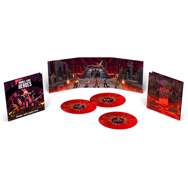 Double Kick Heroes Triple Red Marbled Vinyl with Open Gatefold 
