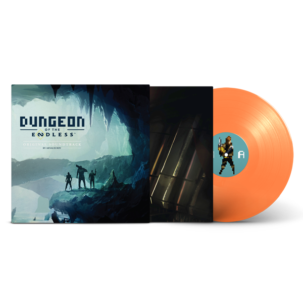 Dungeon of the Endless Single Vinyl Orange with Front Cover Pulled Out