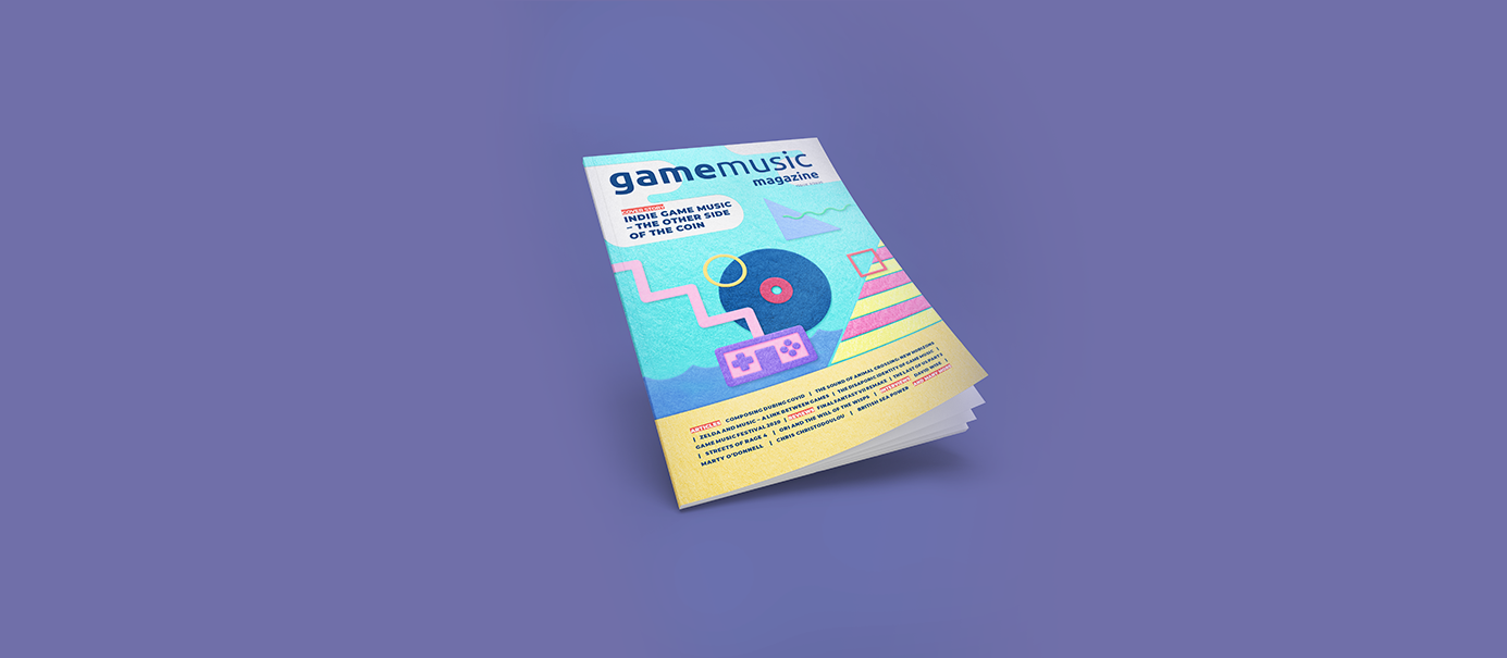 digital mock up of the gamemusic magazine