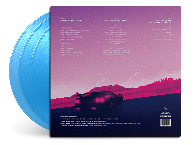     HorizonChaseTurbo back Cover with triple vinyl blue