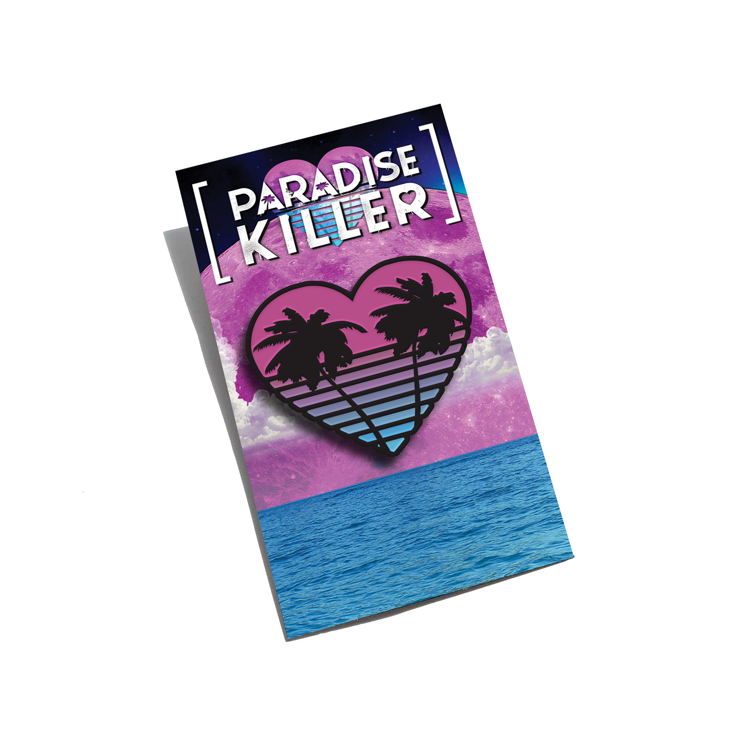 Paradise Killer heart pin in pink blue gradient