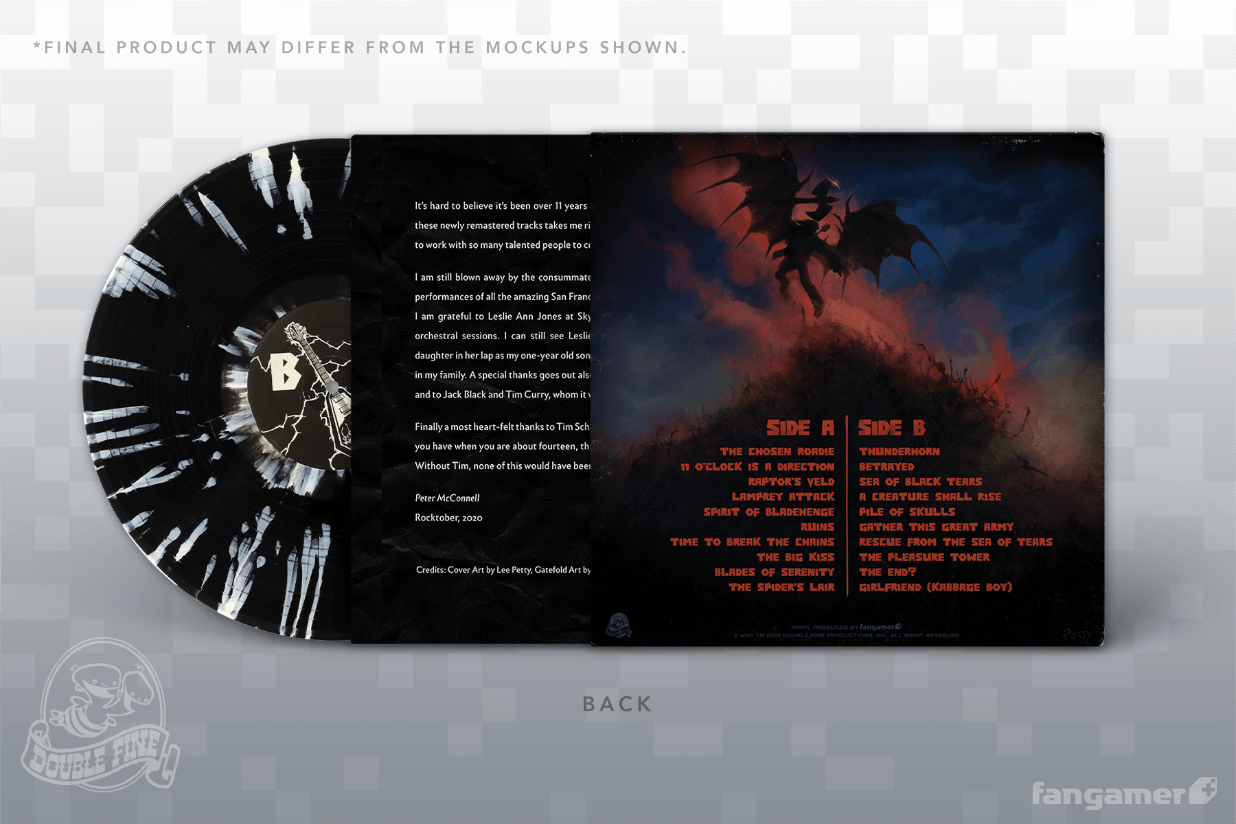 Brütal Legend soundtrack vinyl back