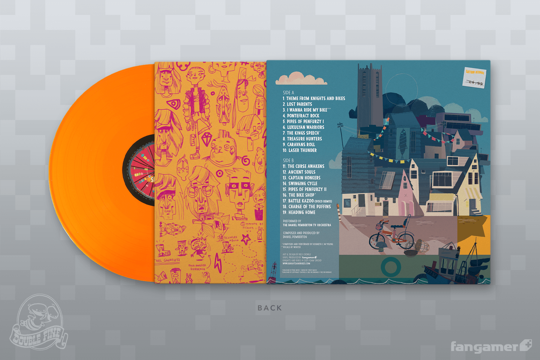 Knights and Bikes Soundtrack on Orange Vinyl with Back Sleeve