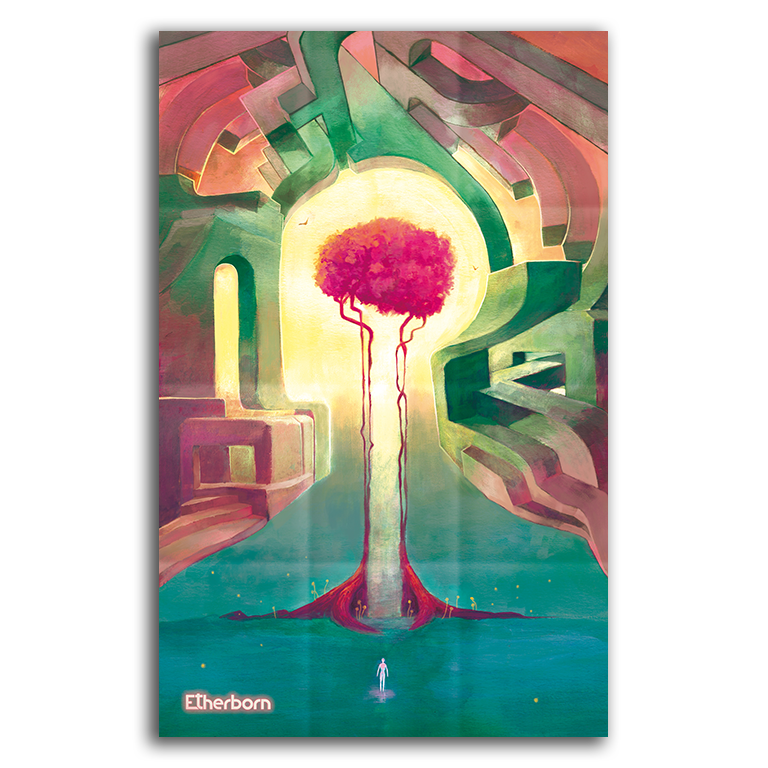 Etherborn artwork on a poster